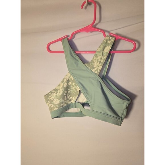 Abercrombie Kids girls Swimsuit Top Bikini Sage Floral Size 9/10 Swim - Picture 2 of 2
